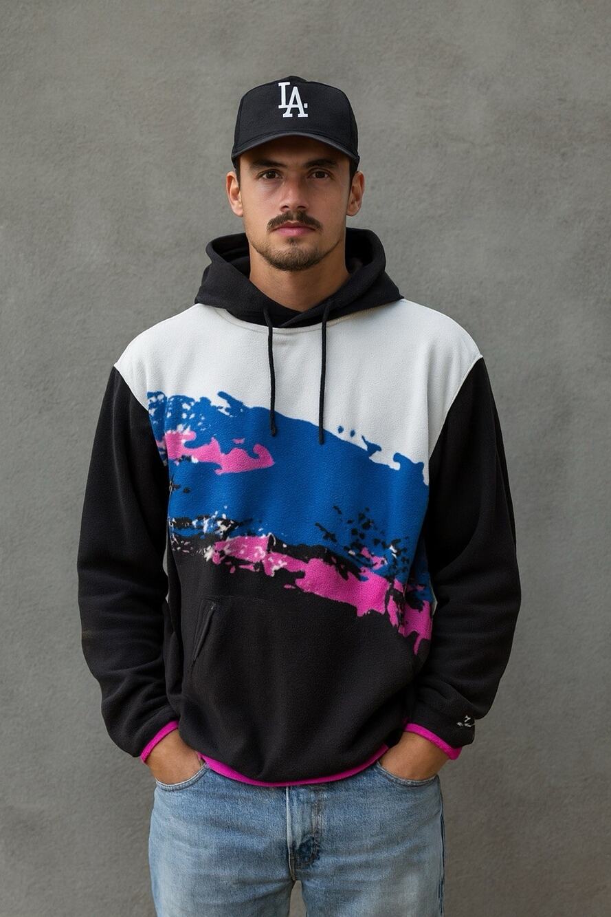 Chubbies Retro Splash Hoodie Jazz Cup 90s Outdoor Low Pile Fleece Size L